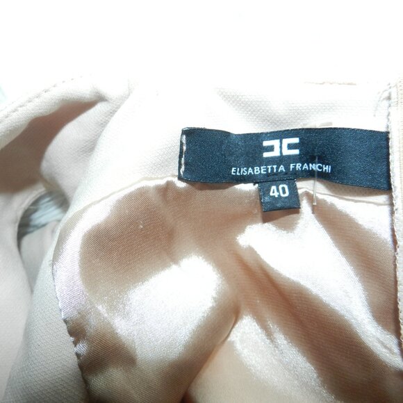 Elisabetta Franchi A-Line Shift Midi Dress Cream/Gray EU 40 🆕⌚📦🏃💨🚚 - Picture 10 of 16